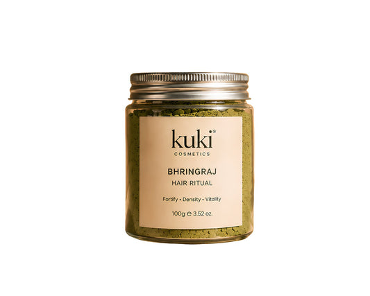 KUKI Bhringraj Hair Ritual hair powder mask for healthy looking hair