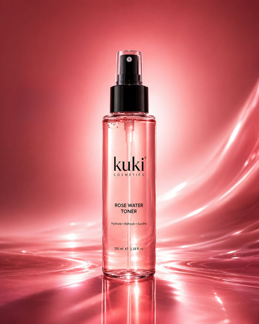 KUKI Rose Water Toner for refreshing, hydrating, and soothing daily skincare